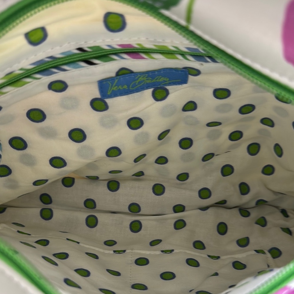 Vera Bradley Quilted Bag - White and Green with butterflies - Picture 8 of 11